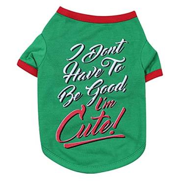 Imagem de Camiseta para Cachorro Roupa Cães Traje de Filhote Poliéster Tema Pet Estilosa Uso Diário