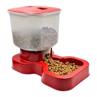 Imagem de Comedouro e Bebedouro Automático para Cães e Gatos | Kit Grande Porte 10L Água e 8L Ração(VERMELHO - COMEDOURO MENPLAST)