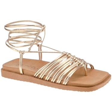 Imagem de Sandália Feminina Papete Slide Flatform Amarração Tratorada (Bronze, BR, Adulto, Numérico, 38)