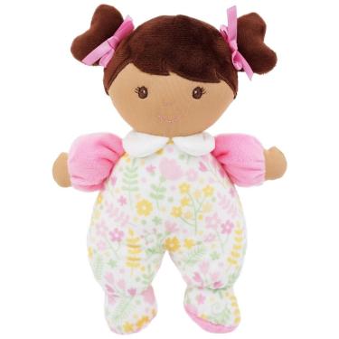 Imagem de Boneca de Pelúcia Zuri da June Garden - Meu Primeiro Brinquedo de 9 Polegadas em Roupa Floral Rosa