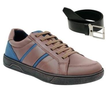 Imagem de Kit Gmm Shoes Sapatênis Solado Ortopédico + Cinto Masculino-Masculino