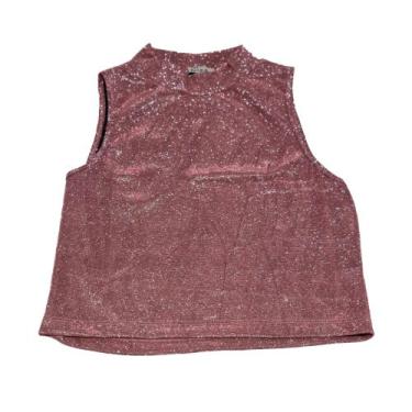 Imagem de Cropped Gola Alta Mica Glitter, Rosa, G