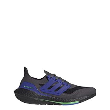 Imagem de adidas Tênis masculino Ultraboost 21, Cinza, cinco, núcleo, preto/verde gritante, 11.5