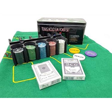 Imagem de Generic Kit Poker Profissional Texas Hold 200 Fichas + Dois Baralhos