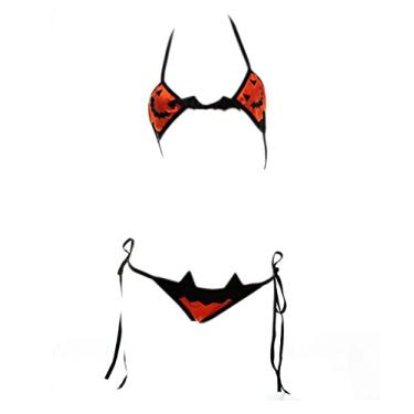 Imagem de SINGUYUN Lingerie de cosplay de Halloween para mulheres, meninas, fantasia de abóbora, anime, biquíni, vestido chique, 0582 cor abóbora, One Size