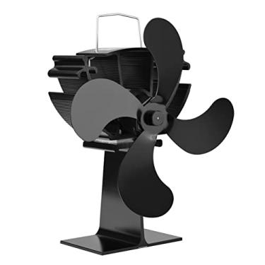Imagem de Ventilador de Fogão de 4 Lâminas Ventilador de Fogão de Calor Silencioso Ventilador de Fogão de Fogão de Calor para Fogão a Gás/Pellet/Madeira/Liga