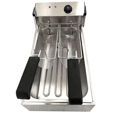 Imagem de Fritadeira comercial de 3200 W, fritadeira a óleo de bancada de 12 L com controle de temperatura ajustável poder de fogo com cestas de fritura e tampas para casa, restaurante, cozinha