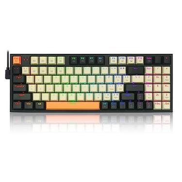 Imagem de Redragon Teclado mecânico para jogos com fio com retroiluminação RGB, 94 teclas, edição macro programável, teclado numérico, interruptores vermelhos, teclado mecânico compacto para PC Mac Ipad, K636CLO