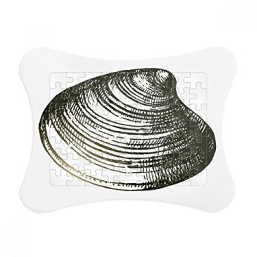 Imagem de Moldura de quebra-cabeça de ilustração da vida marinha negra, enfeite de quebra-cabeça