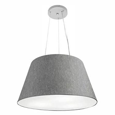 Imagem de Lustre Pendente Cone Cúpula Tecido 30/50x35 cm, Vivare Iluminação, Pendente4141 CZ, Cinza, Médio