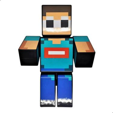 Cartela 10 Boneco Articulado Minecraft My Home + 2 Blocos - Zumbi