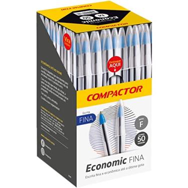 Imagem de Caneta Esferográfica, Compactor, Economic, Fina, Vermelha, Caixa com 50