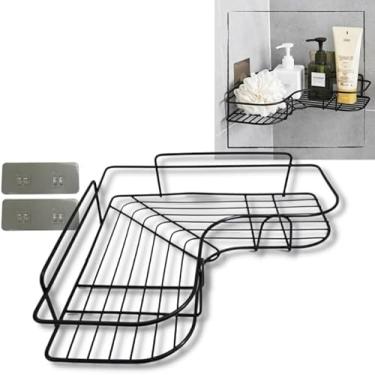Imagem de Prateleira Porta Shampoo Sabonete Suporte De Canto Parede Banheiro