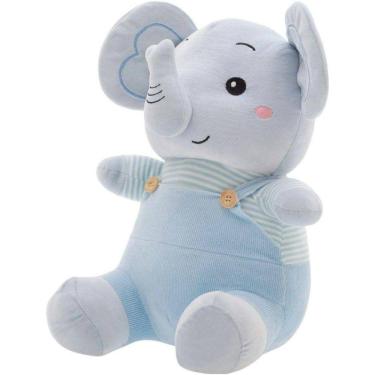 Imagem de Elefante Pelúcia Fran Azul Zip Toys 48 cm