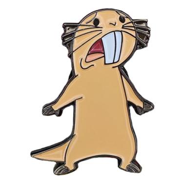 Imagem de Ficsowy Broche de animal de hamster de desenho animado para mulheres e homens, broche fofo para meninas, meninos, crianças, adolescentes, adultos, alfinete de lapela para roupas, mochila, chapéu,