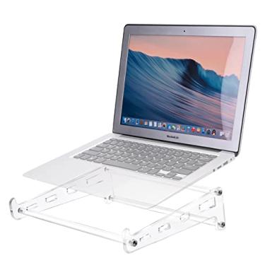 Imagem de QUPIVA Suporte de acrílico para laptop, suporte de computador ventilado transparente para mesa, suporte ergonômico de acrílico resistente para laptop, compatível com MacBook Air Pro, Dell, XPS, HP, Lenovo, Thinkpad, ASUS de 9 a 16 polegadas