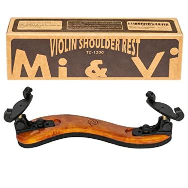 Imagem de Apoio de ombro clássico para violino (violino 1/2-1/4 e viola 30-28 cm) com altura ajustável | dobrável | madeira de bordo real | excelente aderência de suporte - da MIVI Music