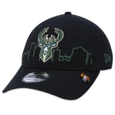 Imagem de BONE 9TWENTY MILWAUKEE BUCKS TIP-OFF ABA CURVA ABA CURVA STRAPBACK PRETO NEW ERA-Masculino