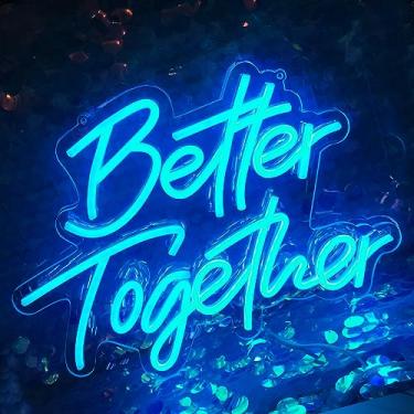 Imagem de Better together logo de neon (5V, 14,6 * 11 polegadas) para decoração de festas, compromisso, banquete de casamento, proposta,casamento romântico