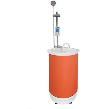 Imagem de Máquina de banho móvel dobrável, aquecedor de água elétrico tipo armazenamento de calor instantâneo de 2.000 W, aquecimento inteligente de temperatura constante, consulta de controle remoto