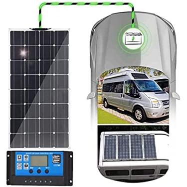 Imagem de Kit de painel solar portátil de 400 W para RV, carregador monocristalino monocristalino semi-flexível dobrável de 12 volts fora da rede para casa, caravana, barco, superfícies irregulares, 1