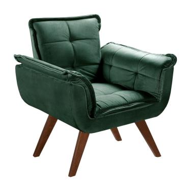 Imagem de Poltrona Pé Palito Decoração Sala Quarto Recepção Bella Opala Verde