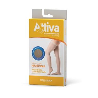 Imagem de Meia 7/8 Attiva - Alta Compressão Feminina - Ponteira Aberta - Cor Nat