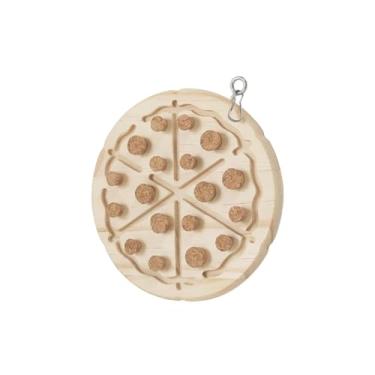 Imagem de Generic Brinquedo de rolha de mastigação de papagaio, treinamento de mordida de madeira e brinquedos de forragem para pássaros, suprimentos para animais de, pizza