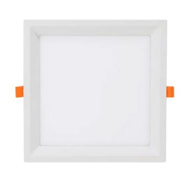 Imagem de Painel Plafon Embutir Quadrado Recuado LED 12W, Branco/Preto, Opus (Branco Luz Neutra)