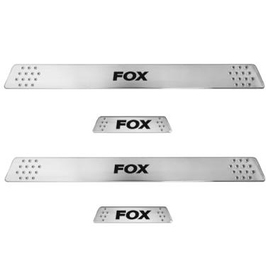 Imagem de Jogo de Soleira Cromado Escovado Porta Lateral Personalizado Para Fox 2004 2005 2006 2007 2008 2009 2010 2011 2012 2013 2014 215 2016 2017 2018 2019 2021 2022 Aplique com Antiderrapante nas Laterais
