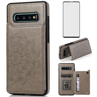 Imagem de Asuwish Compatível com capa para Samsung Galaxy S10 Plus e protetor de tela de vidro temperado com compartimento para cartão com suporte para celular para Glaxay S10+ Galaxies S10plus 10S Edge Gaxaly