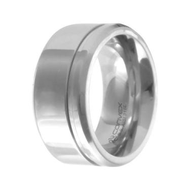 Imagem de Aliança de Namoro Chrome 10mm com Filete Lateral - Convex, 18
