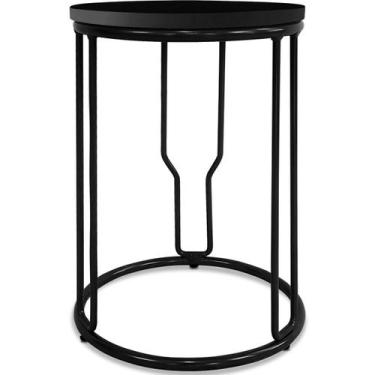 Imagem de Banco Banquinho Baixo Redondo Uganda Cozinha Área De Lazer Preto - Gen