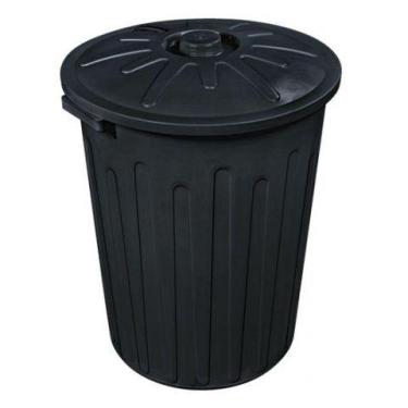 Imagem de Lixeira Grande Multiuso Redonda Com Tampa Preta  65 Litros CF65PTPM Ar