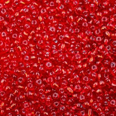 Imagem de Miçanga Vidro Vermelho Cristal Transparente 3,6mm 100g Guia - Lua Míst