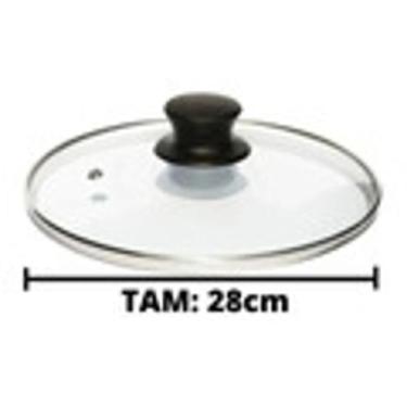 Imagem de Tampa de Vidro Para Panelas E Frigideiras C/ Puxador tam 28cm - Galpão