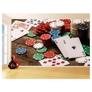 Imagem de Papel De Parede 3D Salão De Jogos Cartas Poker 3,5M Jcs74 - Você Decor