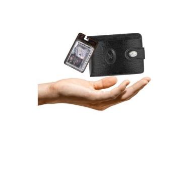 Imagem de Kit Carteira Grande Mitty Couro + Refil Mitty M2F PLM2 PRETO