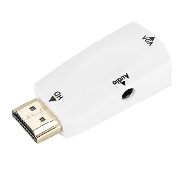 Imagem de Fêmea para Vga Fêmea, Com Cabo de Saída de áudio de 3.5mm Hd 1080p Fêmea para Vga Fêmea Conversor Adaptador para Adaptador Vga Branco (Branco)