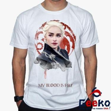 Imagem de Camiseta Game Of Thrones 100% Algodão Daenerys Targaryen Fire and Bloo