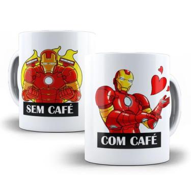 Imagem de Caneca Homem de Ferro Com Café Sem Café Porcelana - Tio da Caneca