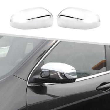 Imagem de Jimen Compatível com Jeep Cherokee 2014-2023/Jeep Compass 2017-2023, acabamento da tampa do espelho retrovisor da porta lateral (cromado)