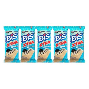 Imagem de Kit 5 Chocolate Bis Lacta Xtra Oreo com 45g