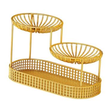 Imagem de Bothyi Suporte de Cesta de Arame de Três Camadas, Organizador de Suporte de Frutas, Cesta de Pão Multiuso, Suporte de Vegetais para Batata Vegetariana