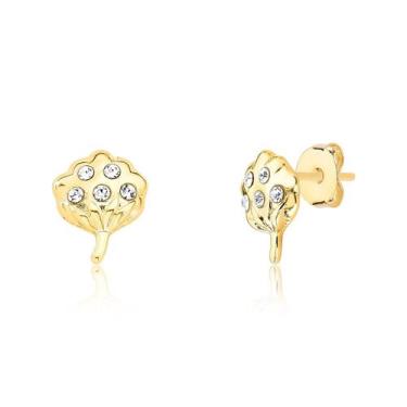Imagem de Brinco Flor do Algodão Pequeno Revestido em Ouro - VL ACCESSOIRES
