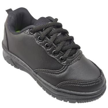 Imagem de Tênis Infantil Masculino Escolar Todo Preto Cadarço KidStar Tamanho:25;Cor:Preto
