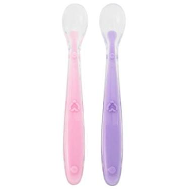 Imagem de Kit 2 Colheres de Silicone Buba Anatômico Rosa/Lilás, Rosa, Único