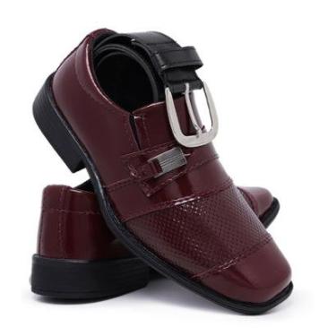 Imagem de Sapato Social Masculino Infantil Kit Com Cinto Moderno 444-Masculino
