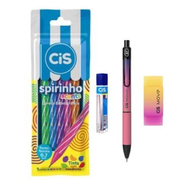 Imagem de Kit Lapiseira Move 0.7mm RS/RX + Spirinho, Borracha, Grafite - CIS