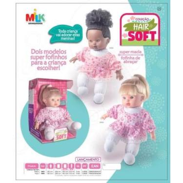 Imagem de Boneca Nenem Menina Coleção Hair Soft Super Macia Milk Toys Model More